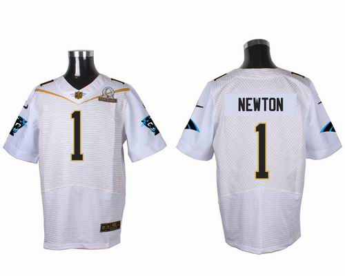 Nike Carolina Panthers 1 Cam Newton white 2016 Pro Bowl Elite Jersey