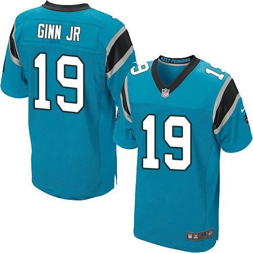 Nike Carolina Panthers 19 Ted Ginn Jr Blue Alternate NFL Elite Jersey