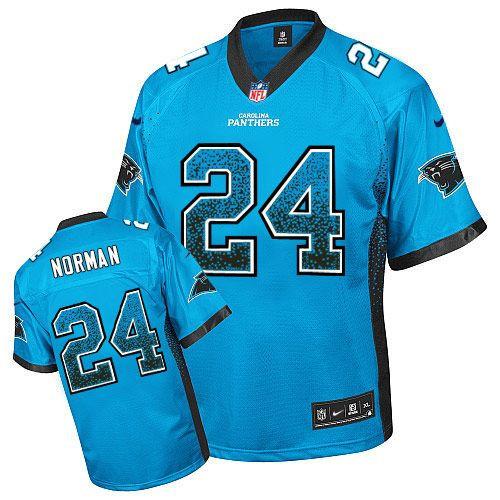 Nike Carolina Panthers 24 Josh Norman Blue Alternate NFL Elite Drift Fashion Jersey