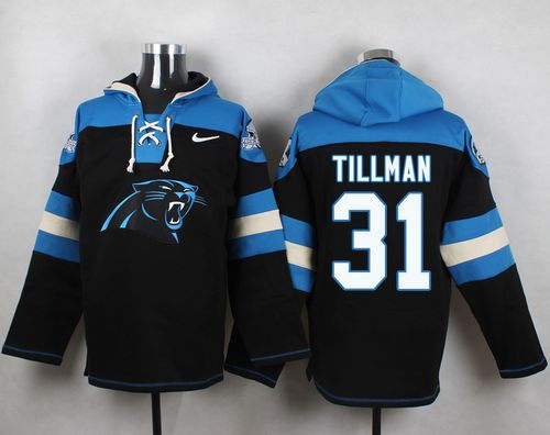 Nike Carolina Panthers 31 Charles Tillman Black Player Pullover NFL Hoodie
