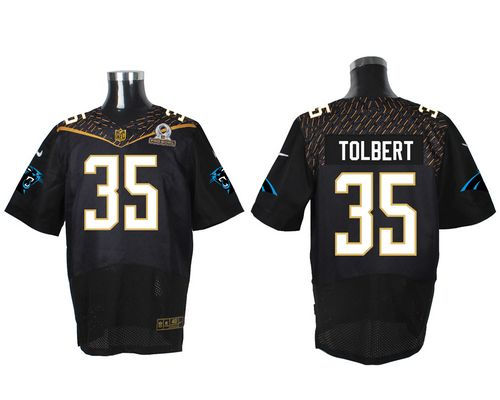 Nike Carolina Panthers 35 Mike Tolbert Black 2016 Pro Bowl NFL Elite Jersey