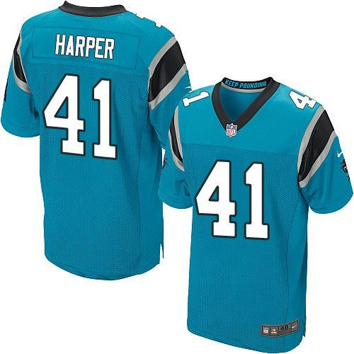 Nike Carolina Panthers 41 Roman Harper Blue Alternate NFL Elite Jersey