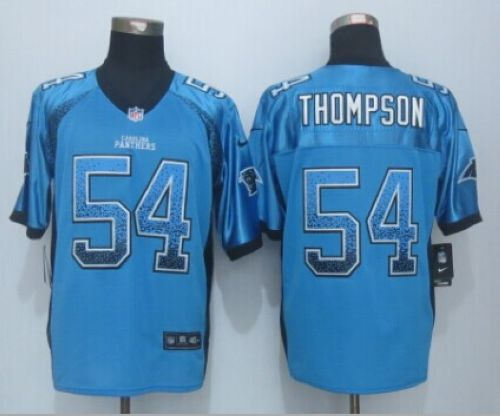 Nike Carolina Panthers 54 Shaq Thompson Blue Alternate NFL Elite Drift Fashion jersey