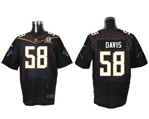 Nike Carolina Panthers 58 Thomas Davis Black 2016 Pro Bowl NFL Elite Jersey