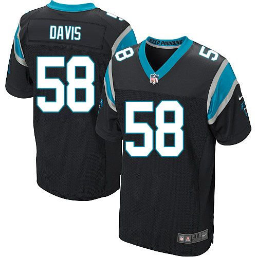 Nike Carolina Panthers 58 Thomas Davis Black Team Color NFL Elite Jersey