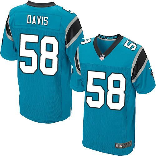 Nike Carolina Panthers 58 Thomas Davis Blue Alternate NFL Elite Jersey