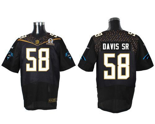 Nike Carolina Panthers 58 Thomas Davis Sr Black 2016 Pro Bowl NFL Elite Jersey