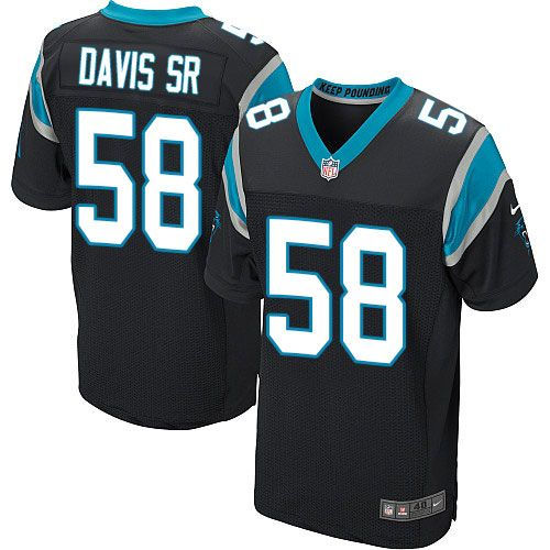 Nike Carolina Panthers 58 Thomas Davis Sr Black Team Color NFL Elite Jersey