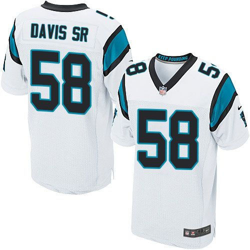 Nike Carolina Panthers 58 Thomas Davis Sr White NFL Elite Jersey