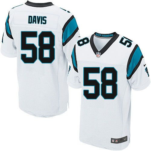 Nike Carolina Panthers 58 Thomas Davis White NFL Elite Jersey