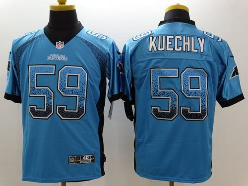 Nike Carolina Panthers 59 Luke Kuechly Blue Alternate NFL Elite Drift Fashion Jersey