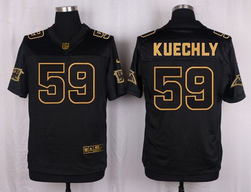 Nike Carolina Panthers 59 Luke Kuechly Pro Line Black Gold Collection NFL Elite Jersey