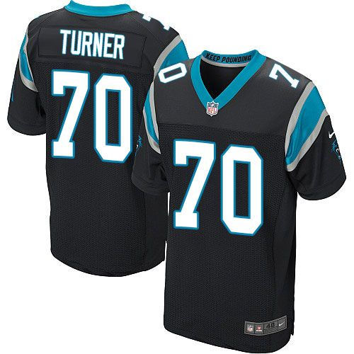 Nike Carolina Panthers 70 Trai Turner Black Team Color NFL Elite Jersey