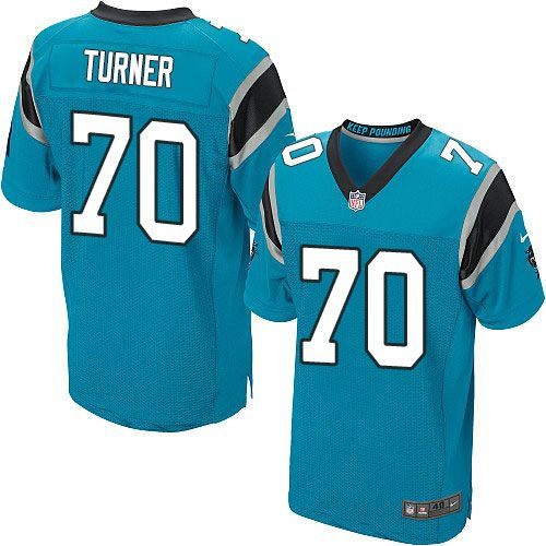 Nike Carolina Panthers 70 Trai Turner Blue Alternate NFL Elite Jersey