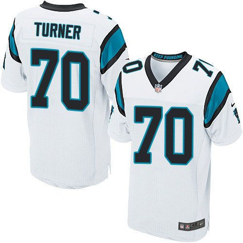 Nike Carolina Panthers 70 Trai Turner White NFL Elite Jersey