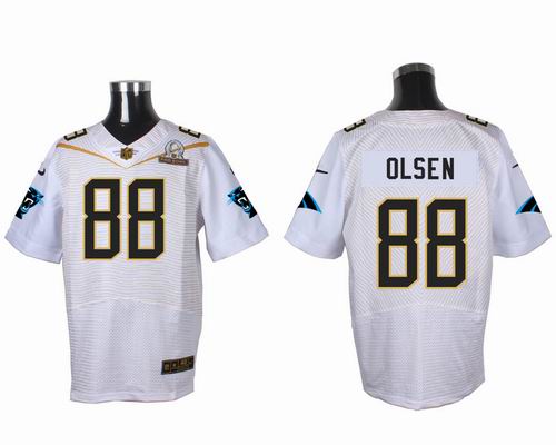 Nike Carolina Panthers 88 Greg Olsen white 2016 Pro Bowl Elite Jersey