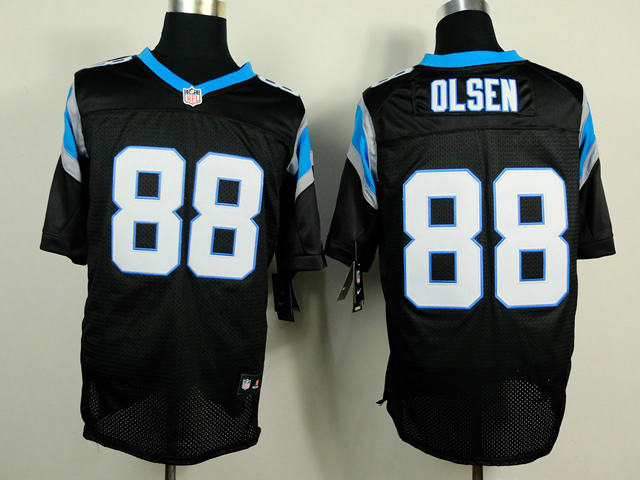 Nike Carolina Panthers 88 OLSEN Elite black NFL jerseys
