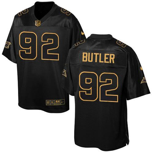 Nike Carolina Panthers 92 Vernon Butler Black NFL Elite Pro Line Gold Collection Jersey
