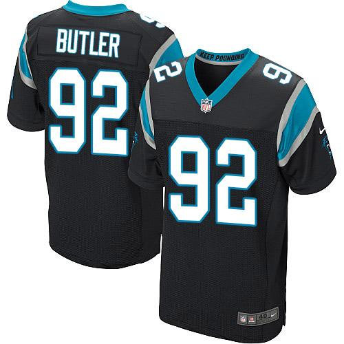 Nike Carolina Panthers 92 Vernon Butler Black Team Color NFL Elite Jersey