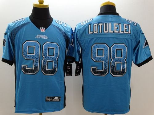 Nike Carolina Panthers 98 Star Lotulelei Blue Alternate NFL Elite Drift Fashion Jersey