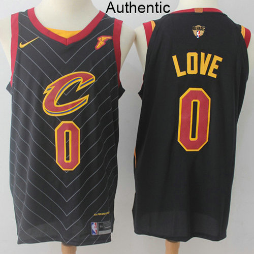 Nike Cavaliers #0 Kevin Love Black The Finals Patch NBA Authentic Statement Edition Jersey
