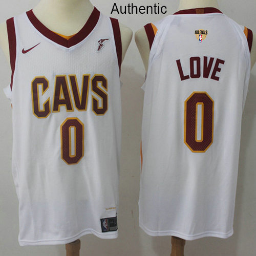 Nike Cavaliers #0 Kevin Love White The Finals Patch NBA Authentic Association Edition Jersey
