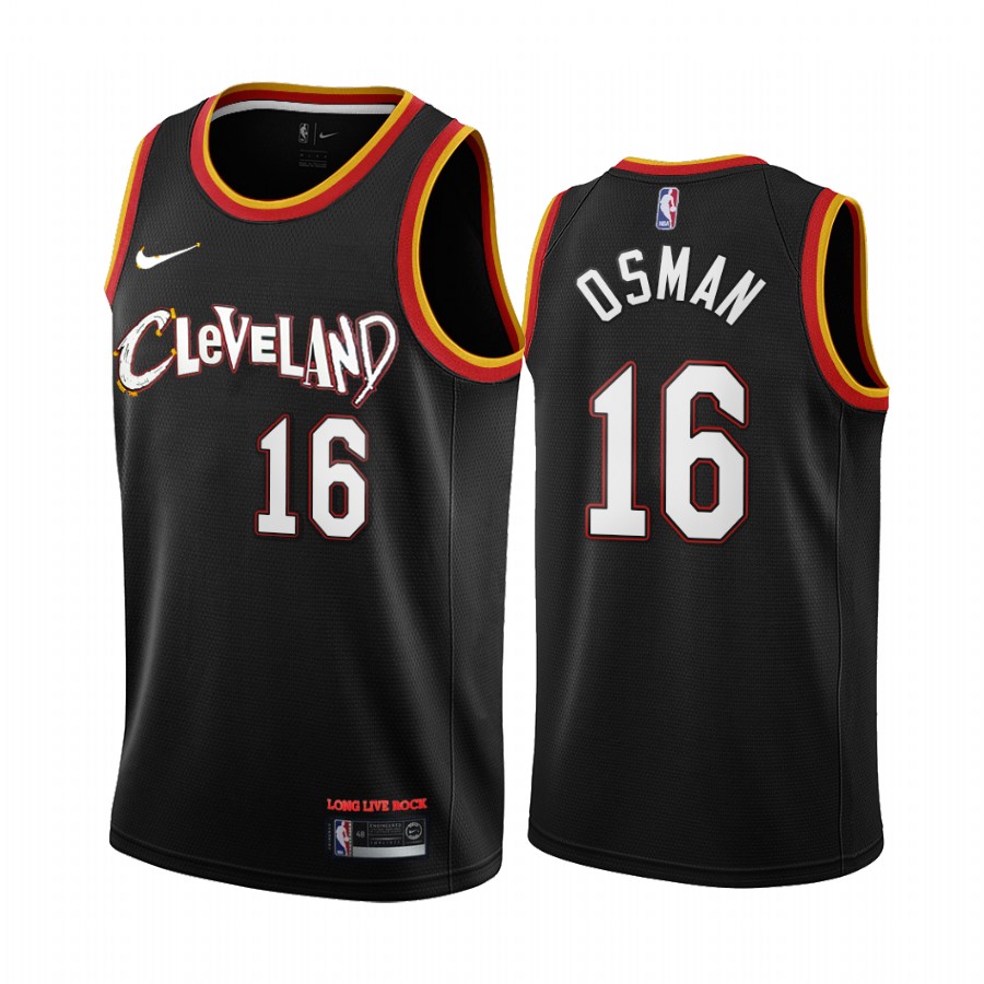 Nike Cavaliers #16 Cedi Osman Black NBA Swingman 2020-21 City Edition Jersey