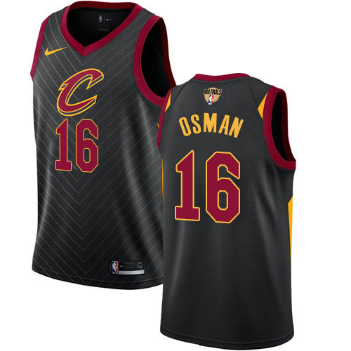 Nike Cavaliers #16 Cedi Osman Black The Finals Patch NBA Swingman Statement Edition Jersey