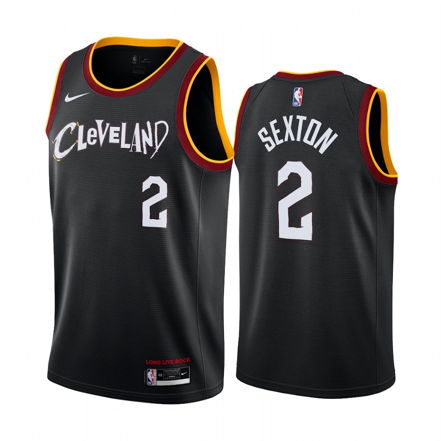 Nike Cavaliers #2 Collin Sexton Black NBA Swingman 2020-21 City Edition Jersey