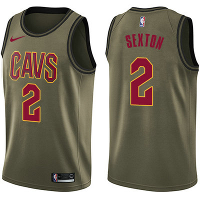 Nike Cavaliers #2 Collin Sexton Green Youth NBA Swingman Salute to Service Jersey