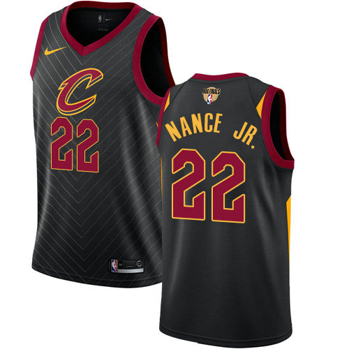 Nike Cavaliers #22 Larry Nance Jr. Black The Finals Patch NBA Swingman Statement Edition Jersey