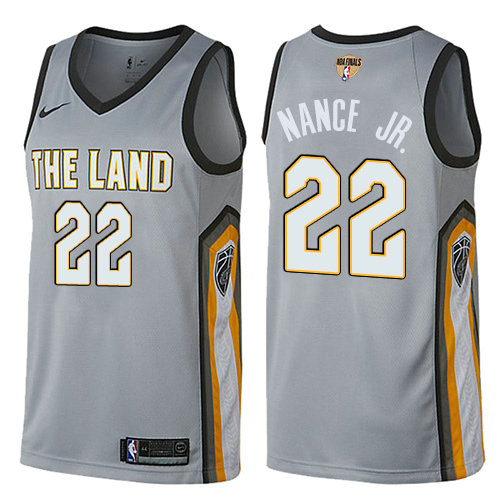 Nike Cavaliers #22 Larry Nance Jr. Gray The Finals Patch NBA Swingman City Edition Jersey