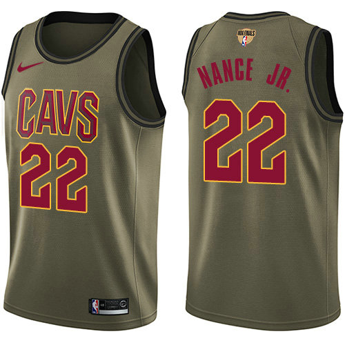 Nike Cavaliers #22 Larry Nance Jr. Green Salute to Service The Finals Patch NBA Swingman Jersey