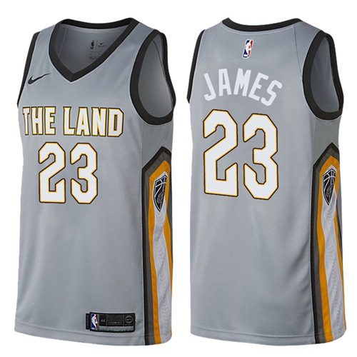 Nike Cavaliers #23 LeBron James Gray NBA Swingman City Edition Jersey