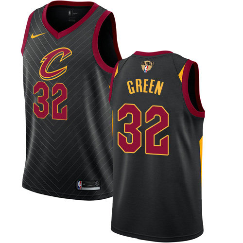 Nike Cavaliers #32 Jeff Green Black The Finals Patch NBA Swingman Statement Edition Jersey