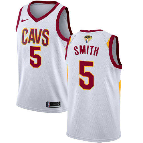 Nike Cavaliers #5 J.R. Smith White Association Edition The Finals Patch NBA Swingman Jersey