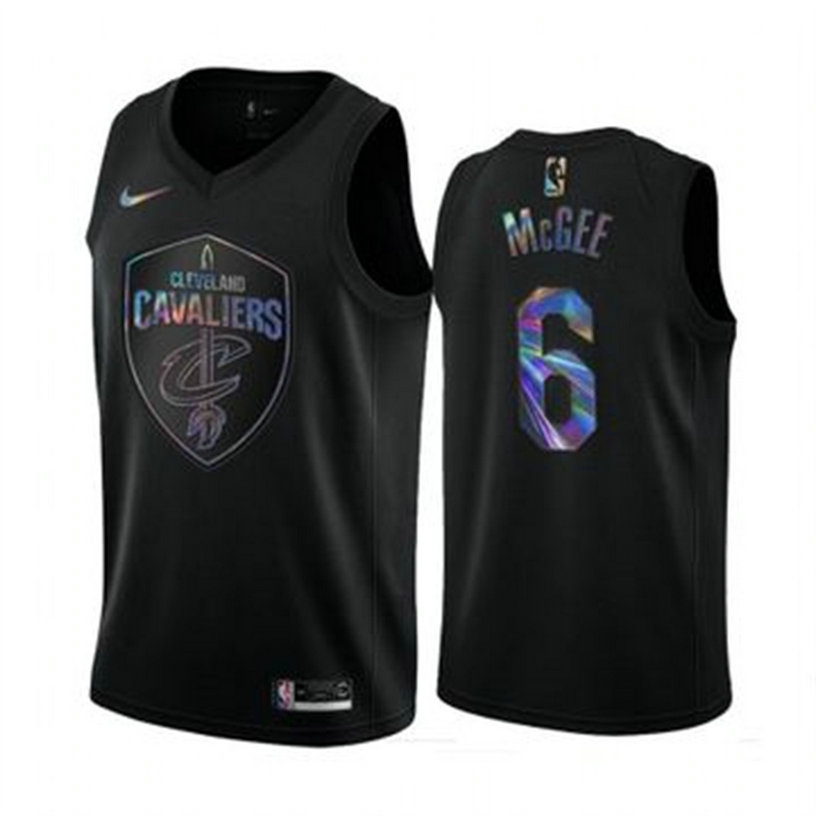 Nike Cavaliers #6 JaVale McGee Men's Iridescent Holographic Collection NBA Jersey - Black