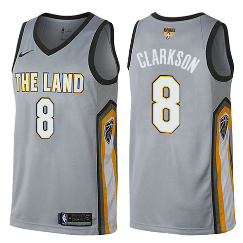 Nike Cavaliers #8 Jordan Clarkson Gray The Finals Patch NBA Swingman City Edition Jersey