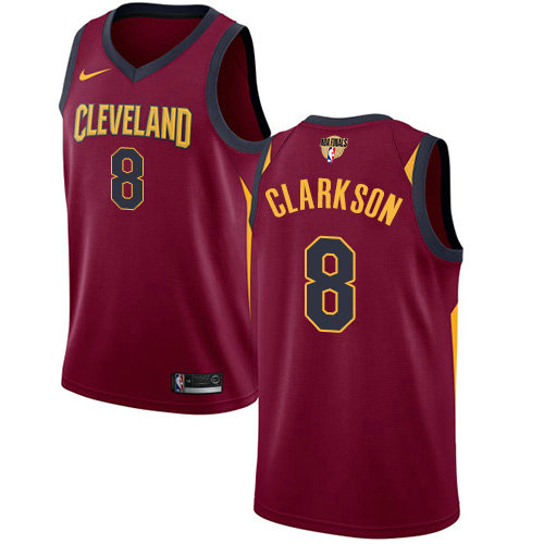 Nike Cavaliers #8 Jordan Clarkson Red The Finals Patch NBA Swingman Icon Edition Jersey