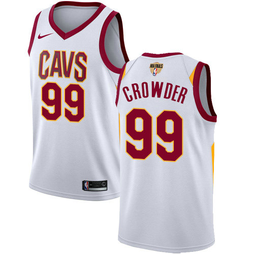 Nike Cavaliers #99 Jae Crowder White The Finals Patch NBA Swingman Association Edition Jersey