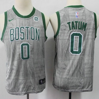 Nike Celtics #0 Jayson Tatum Gray Youth NBA Swingman City Edition Jersey