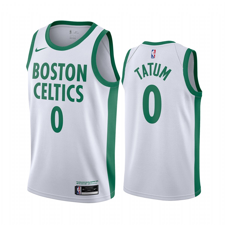 Nike Celtics #0 Jayson Tatum White NBA Swingman 2020-21 City Edition Jersey