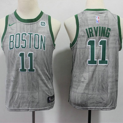 Nike Celtics #11 Kyrie Irving Gray Youth NBA Swingman City Edition Jersey