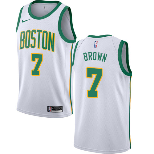 Nike Celtics #7 Jaylen Brown White NBA Swingman City Edition 2018 19 Jersey