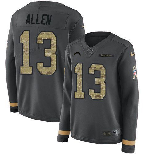 Nike Chargers #13 Keenan Allen Anthracite Salute to Service Women's Stitched