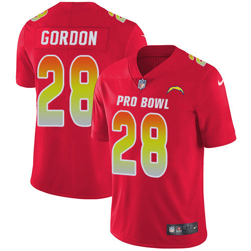 Nike Chargers #28 Melvin Gordon Red Men's Stitched NFL Limited AFC 2019 Pro Bowl Jersey