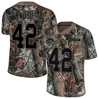 Nike Chargers #42 Uchenna Nwosu Camo Youth Stitched NFL Limited Rush Realtree Jersey