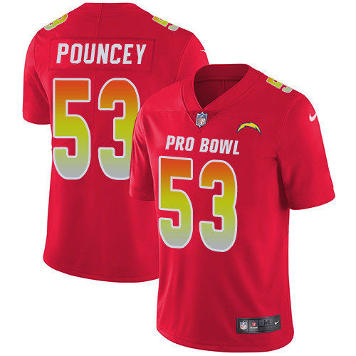 Nike Chargers #53 Mike Pouncey Red Youth Stitched NFL Limited AFC 2019 Pro Bowl Jersey