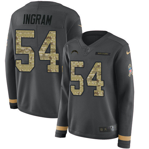 Nike Chargers #54 Melvin Ingram Anthracite Salute to Service Women's Stitched