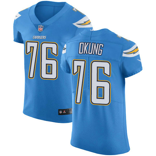 Nike Chargers #76 Russell Okung Electric Blue Alternate Men's Stitched NFL Vapor Untouchable Elite Jersey